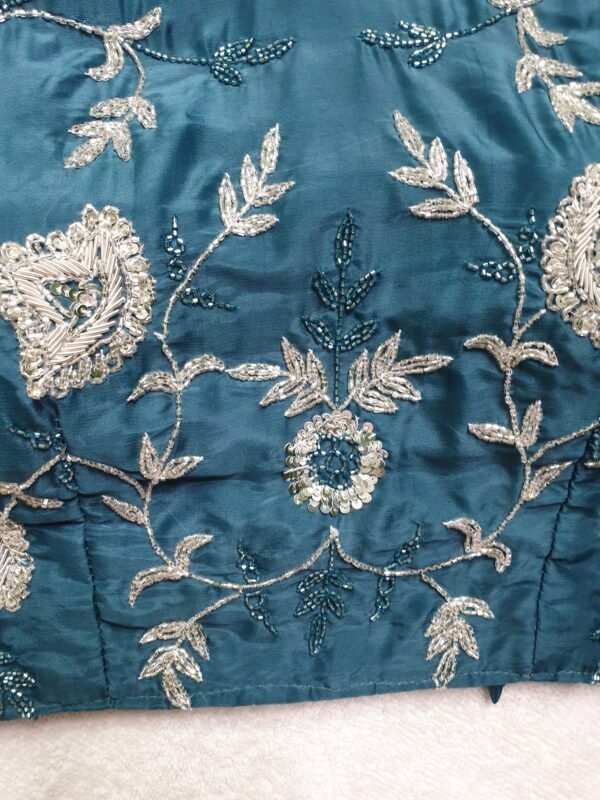 teal handworked saree (5)