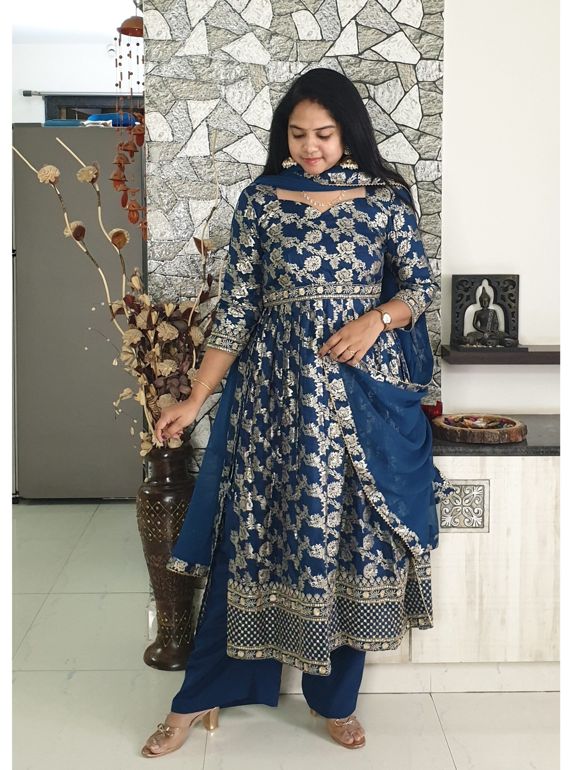 Buy Ashifa Fashion Beautiful Nira Suit With Dupatta For Girls 56 Years  Purple at Amazonin